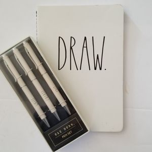 Rae Dunn WRITE*CREATE*EDIT Pens + Notebook Set
